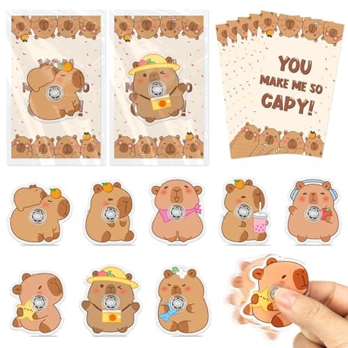 ANGOLIO Capybara Party Favor Fidget Spinner 24 Sets Spring Easter Gifts Animlas Mini Fidget Spinner with Cards Stress Relief Sensory Toys for Teens Adults ADHD Autism Classroom Prizes Goodie Bags