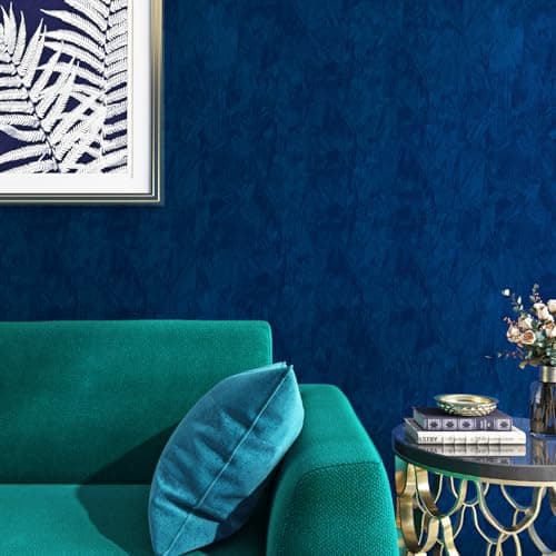 ReWallpaper 24inx165ft Blue Velvet Wallpaper Peel and Stick Removable Luxury Textured Wall Covering for Bedroom Living Room Accent Wall Self Adhesive Soft Touch Navy Velvet Contact Paper Drawer Liner