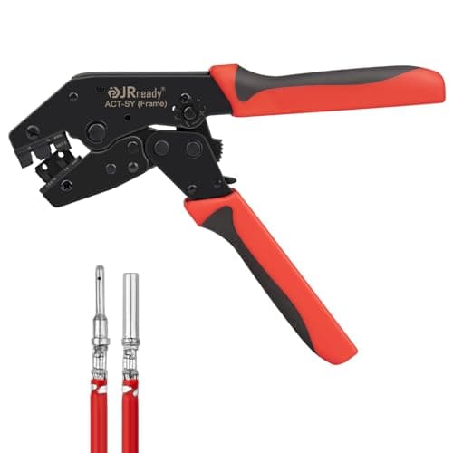 JRready ACTSY16DTS 3rdGen Deutsch DT Crimp Tool for 16 Stamped Formed Contacts OneCycle Ratcheting Crimper with Positioner 1618 AWG for Amphenol AT