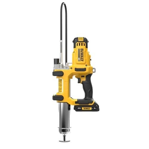 DEWALT Grease Gun 20V MAX 10000 PSI Variable 2Speed Cordless Grease Gun Oil Resistant Battery and Charger Included 47 Inch Hose LED Light and Kit Box DCGG581GD1