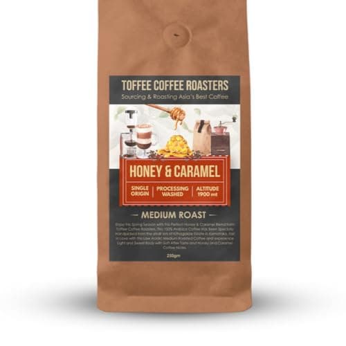 Toffee Coffee Roasters Honey & Caramel Coffee | 100% Arabica | Medium Roast | Whole Beans | 250g