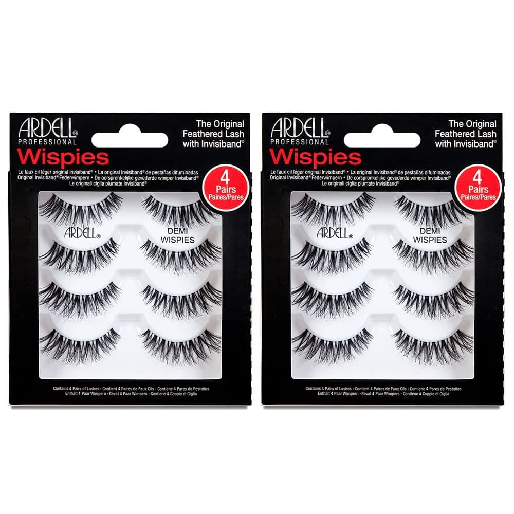 Ardell Demi Wispies False Eyelashes Black Full Volume Demi Wispies Reusable Strip Lashes for Eye Makeup Enhancement 2 Pack