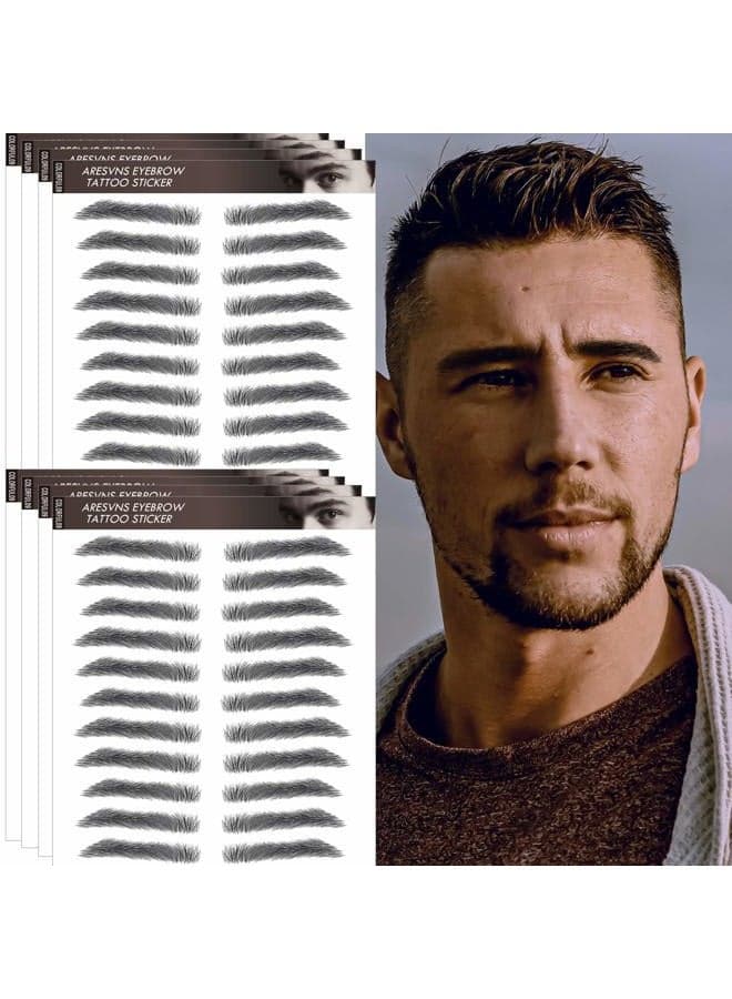 Eyebrow Tattoo for Men!Realistic Fake Tattoo Eyebrows 88 Pairs Black,Popular 4D Imitation Eyebrows Transfer Stickers,Suitable Sizes (Jan.18.2021 ver.)
