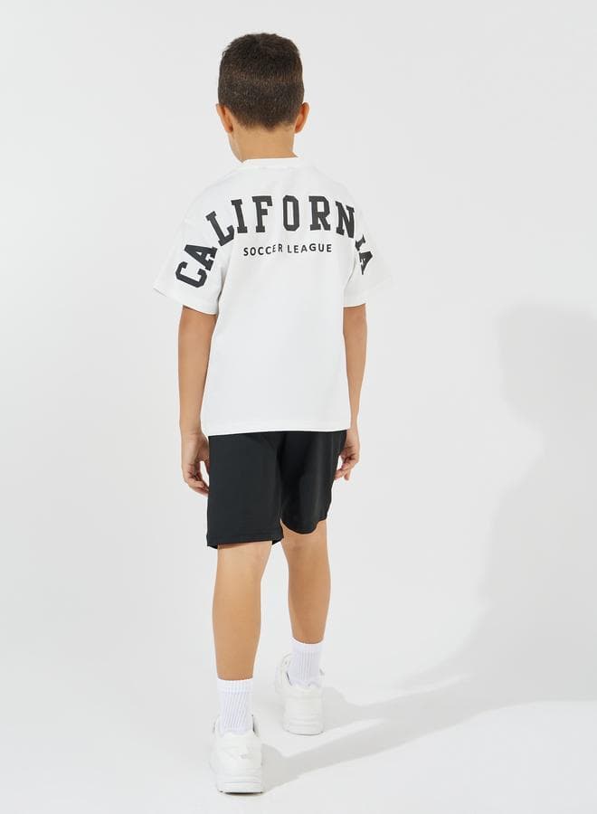 California Back Print Oversized T-Shirt And Shorts Set