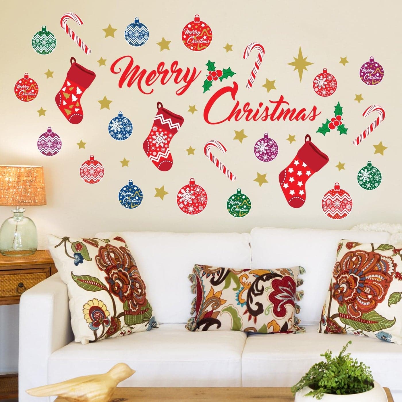Christmas Decorations Clearance for Home Indoor Wall Stickers Merry Christmas Decor Wall Murals Decals Living Room Children Nursery Restaurant Cafe Hotel Home Decor Merry Christmas Decor