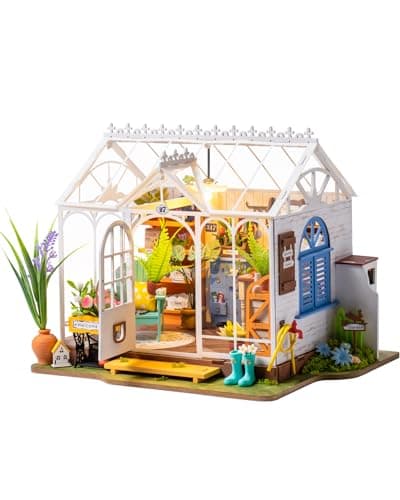 Rowood DIY Miniature House KitMini Dollhouse KItMayberry Street Craft Model Kits for Adults with LEDBirthday GiftHome Decor for Family FriendsDreamy Garden House