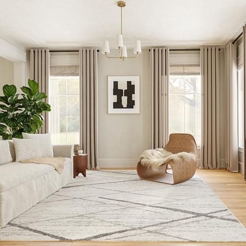 nuLOOM 2x3 Thigpen Contemporary Area Rug, Grey, Abstract Lines, Non-Slip Backing, Stain Resistant, For Bedroom, Dining Room, Living Room, Hallway, Office, Kitchen, Entryway