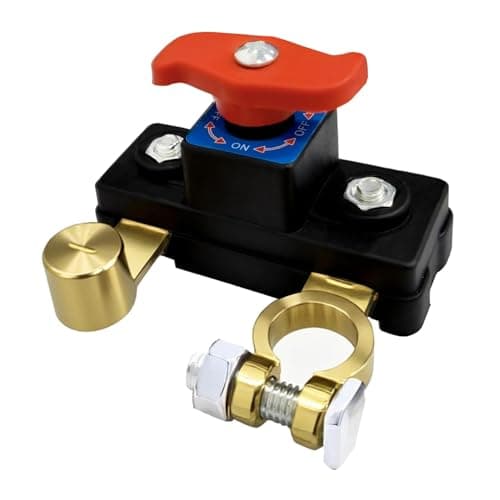 Flavizo Car Battery Cut Off Switch | 12V/24V Power Disconnect Rotary Knob | High Conductivity (Check Terminal Size & Cable Slack)