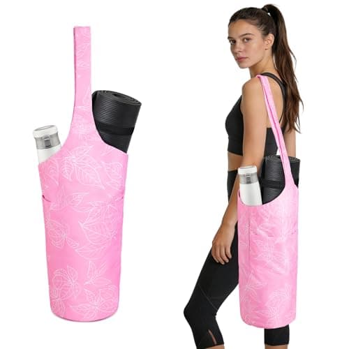 IwIeIaIrI Yoga Mat Bag Gym Accessories Gifts for Women,Large Exercise Mat Straps Yoga Bags and Carriers Fits Most Your Workout Stuff 2026(Pink)
