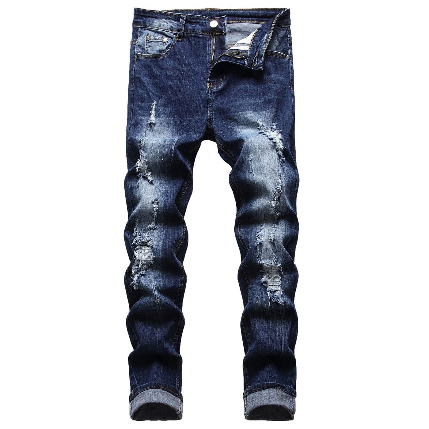 Mens Slim Fit Comfort Flex Waist Jean Mens Classic Stretch Jeans for Men Work Denim Pants Blue Mens Skinny Fit Color Stretch Jeans Mens Slim Distressed Ripped Elastic Tapered Leg Denim Jean