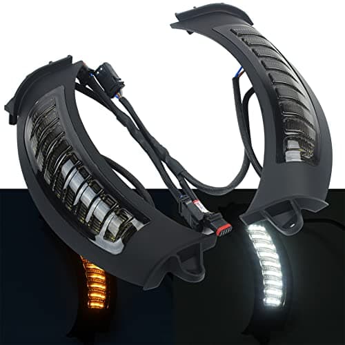 KUQIQI Road Glide Turn signals Motorcycles Daytime Running Side Lights fit for 2015-2020 Year (Black)