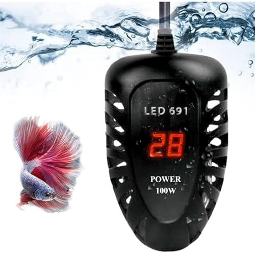 Jainsons Pet Products Aquarium Heater LED Digital Display Quartz Subminiature Design Heater | LED Digital Heater for Fish Turtle Tank Aquarium Temperature Heater (100W Aquarium LED Heater RS-691)