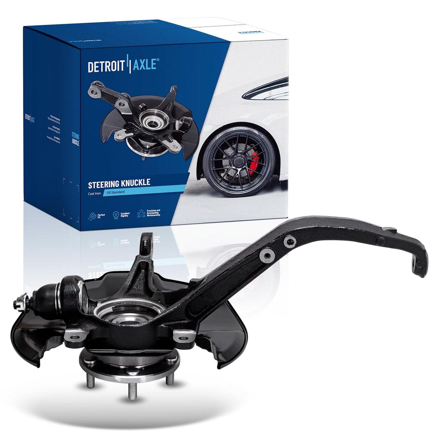 Detroit Axle Front Left Steering Knuckle for 20082012 Honda Accord 20092014 TSX Driver Side Steering Knuckle Wheel Bearing Hub Replacement
