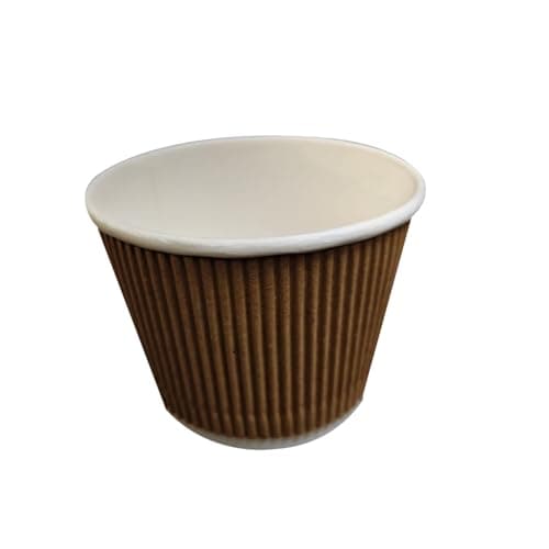 BonKaso 500ml Disposable Ripple Containers with Leak-Resistant Design | Premium Kraft Paper Bowls for Hot & Cold Food Packaging, Takeaway & Delivery Use – Pack of 25