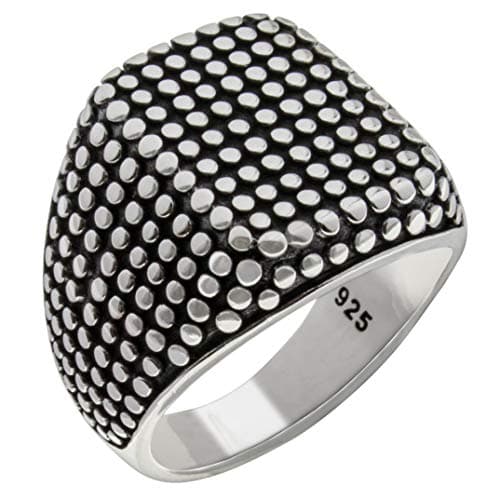 Solid 925 Sterling Silver Heavy Luxury Turkish Men's Ring (13)