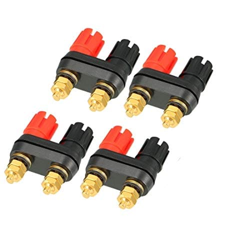 4 Pack Dual 4mm Banana Plug Jack Socket Binding Post for Speaker Amplifier Terminal