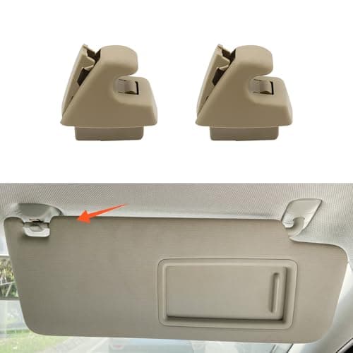 Rebvugr 2PCS Sun Visor Clips for Cars Bracket Sunvisor Retainer Clips 95994975 Car Visor Support Holder Bracket Hanger Visor Accessories for Chevy Silverado 1500 Tahoe GMC Sierra 1500 Beige