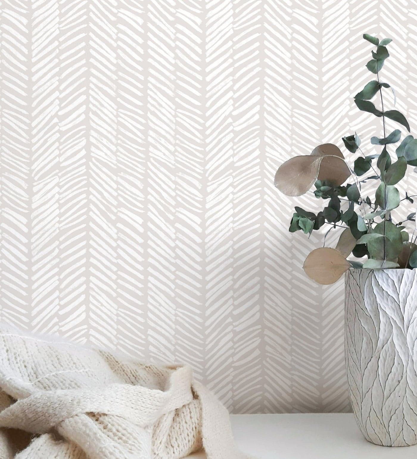 MelunMer Beige Modern Peel and Stick Wallpaper Boho Contact Paper for Cabinets Beige Stripe Contact Paper Line Self-Adhesive Removable Wallpaper for Bathroom Bedroom Liner Easy to Use 393" L 17.3" W