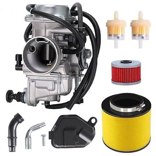 TRX350 Carburetor Carb for Honda 16100-HN5-M41 Rancher 350 TRX350FE TRX350FM TRX350TE TRX350TM 2000-2006 TRX450 FE/FM/TE/TM/ES 4 Stroke Air Filter Kit