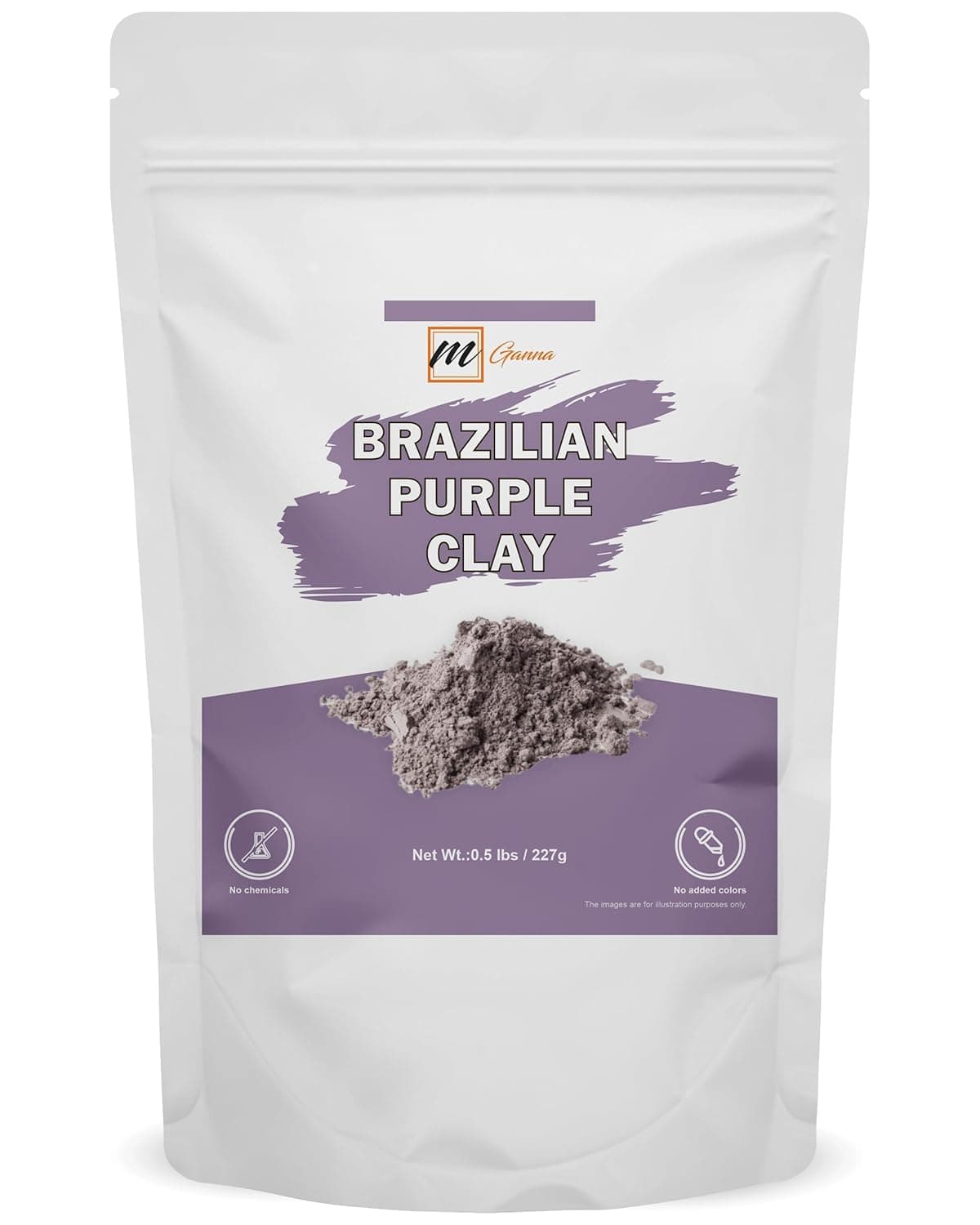100% Natural Brazilian Purple Clay Powder for Face packs, Creams and Soaps and other Cosmetic Formulations 0.5 lbs / 227 gms