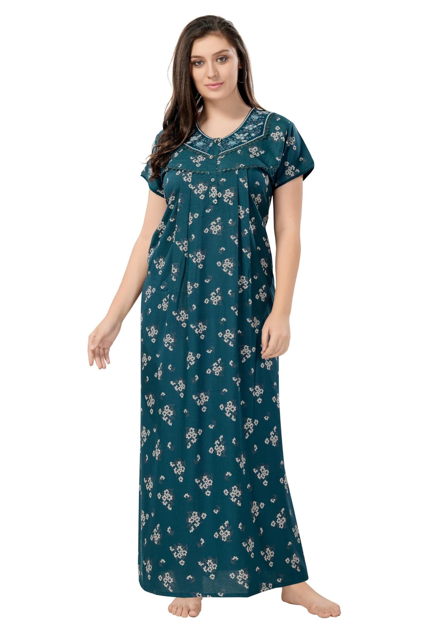 Soulemo Women's Printed Alpine Nighty (XL - Bust - 48 - Castleton_Green 30) 1675HXL