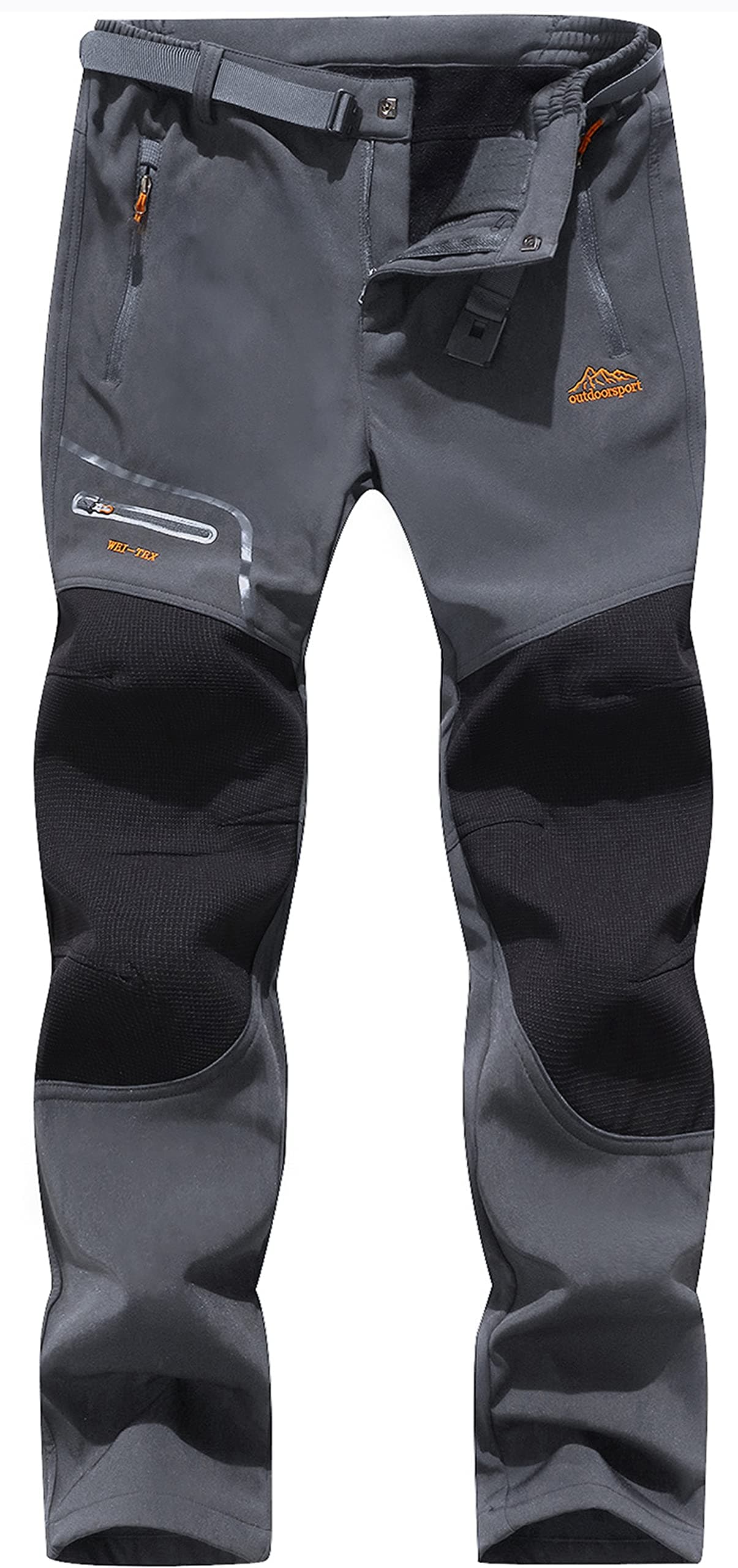 BenBoy Mens Snow Ski Outdoor Waterproof Windproof Fleece Cargo Hiking PantsANSF1602MDarkgrey1M