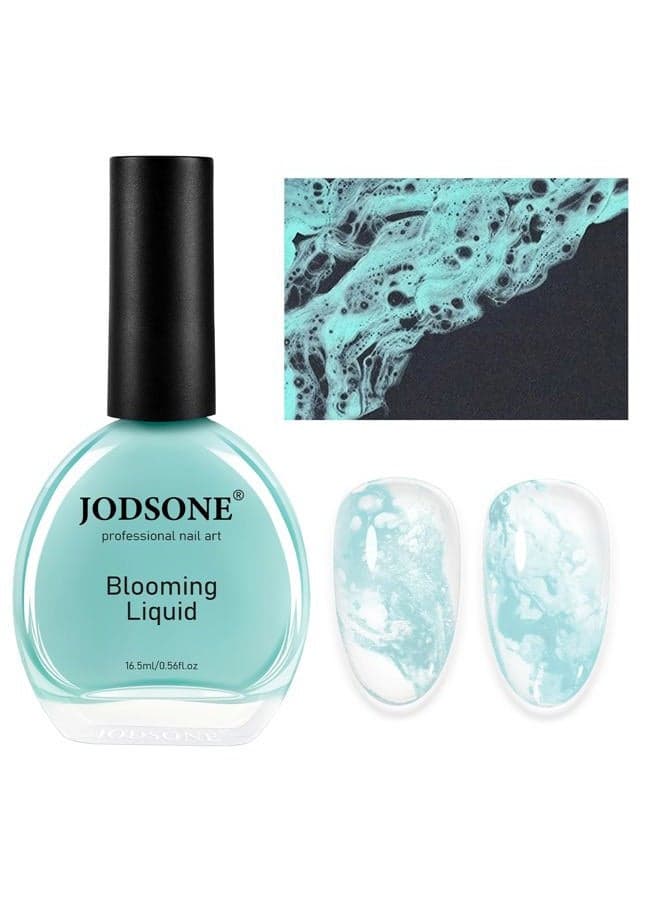 Blooming Gel - 16.5 ml Sky Blue Blooming Gel Nail Polish for Spreading Effect Marble, High Fluidity Wave Textures for Ocean Wave Nail Art, Soak Off DIY Nail Art Design