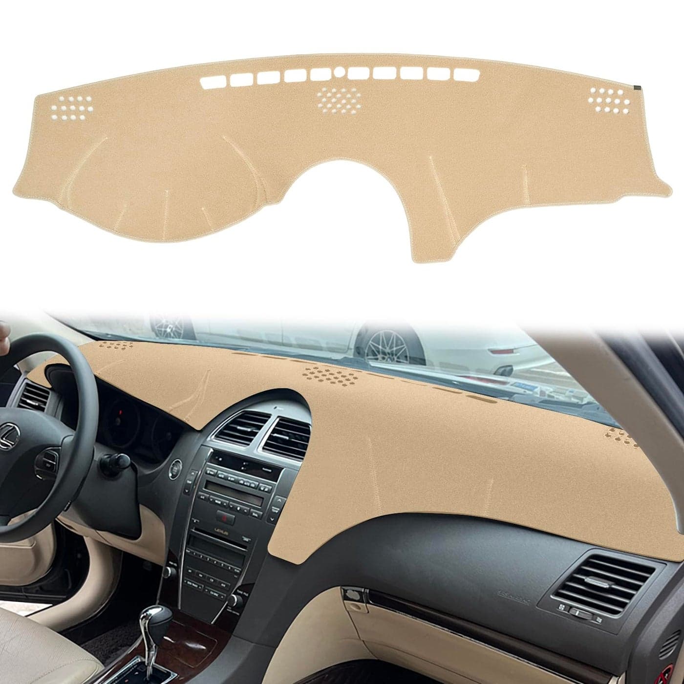 HanLanKa Dashboard Cover Dash Cover Mat Pad Custom Fit for Lexus ES350 2007 2008 2009 2010 2011 2012Beige