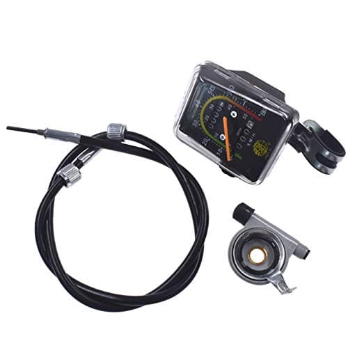HGC Resettable Speedometer Odometer Gauges Analog Classic Style Vintage Universal For 26" Motorized Bike Exercycle
