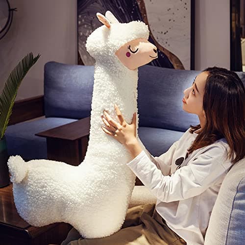 Sejiarep Alpaca Llama Plush Pillow 39 Giant Alpaca Plush Long Body Pillow Wife Girl Girlfriend Birthday Valentines Childrens Womens Festival Day Gift White