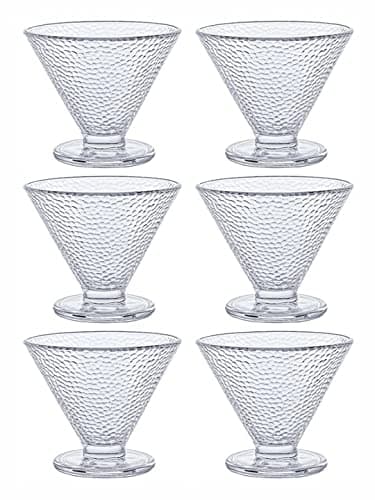 HOMIES Ice Cream Dessert Bowl Serving Cup Pudding Glass Crystal Cup Set of 6pcs