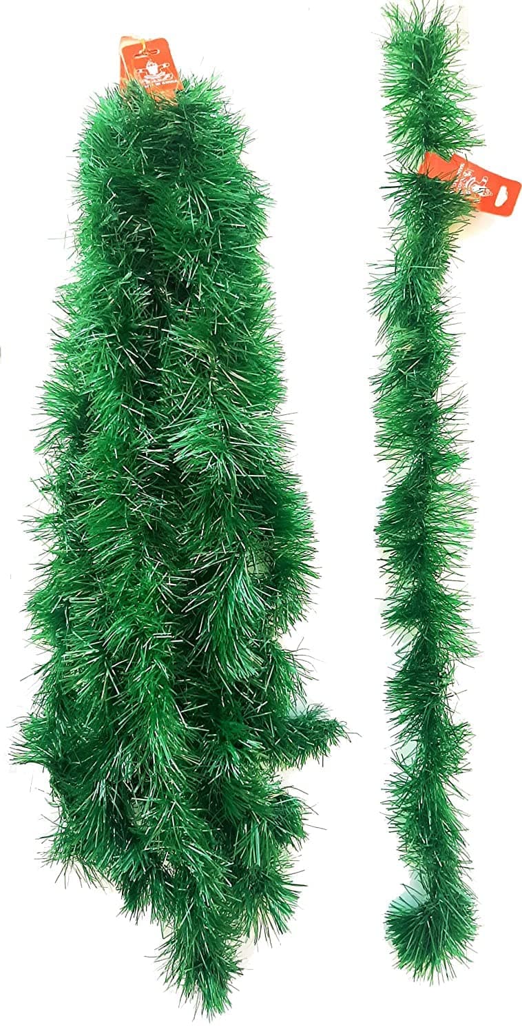 Forty Wings 10 Pcs Artifficial Green Grass Merry Christmas StringsGarlands Ribbon for Xmas Christmas and Tree Decoration