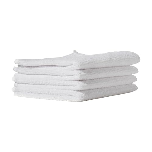 Furniture Clinic Pack of 4 Microfiber Cloths – Lint Free - White Cleaning Cloths - Reusable and Washable
