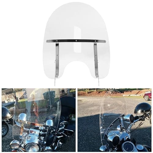 HECASA 2612 X 23 Detachable Windshield Compatible With 2000Up Harley Davidson Heritage Softail Classic FatBoy FLS FLST FLSTC FLSTF FLSTFB FLSTN Clear Windscreen