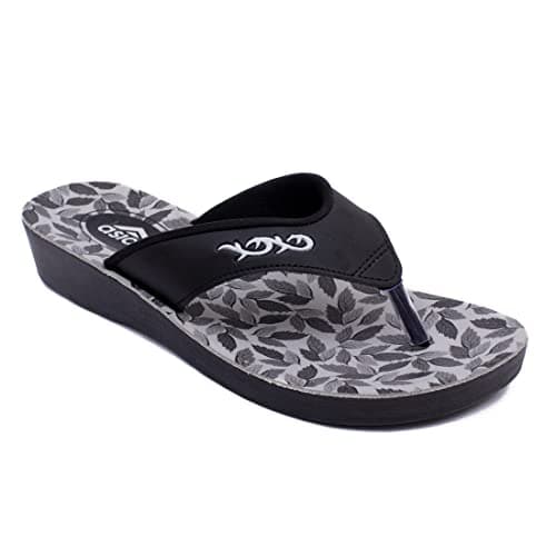 ASIAN Women's Flat Flip-Flop & Slipper for Girls Black