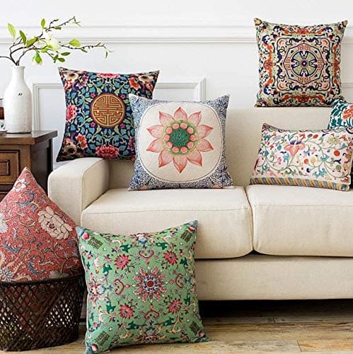 AEROHAVEN® Premium Satin Turkish Designer Decorative Throw Pillow/Cushion Covers Set of 5 - CC65 - (24 x 24 inch)