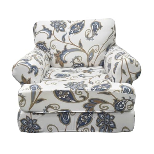 KRFOONN 2 Pieces T Cushion Chair Slipcovers with Arms Stretch Sofa Cover Armchair Slipcovers with 1 Individual T Shape Cushion Covers Furniture Protector Couch Covers for Living Room, 02