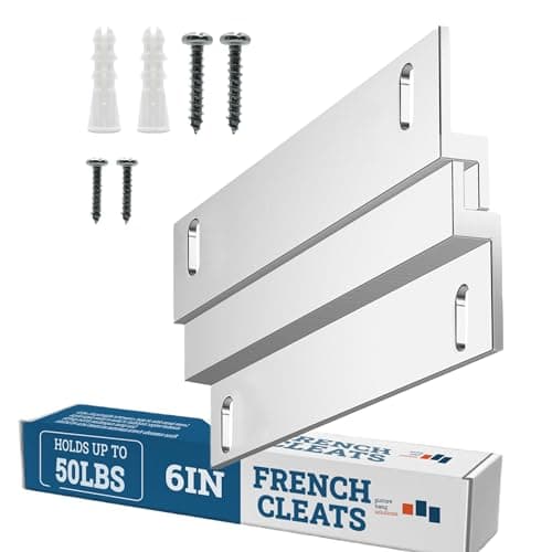 PHS French Cleat Hanger Kit 6 inch Heavy Duty Z Clips 3 Pairs Supports 50 lbs Mirror Hanging Hardware Picture Mounting Brackets Wall Mount System for Frames Cabinets