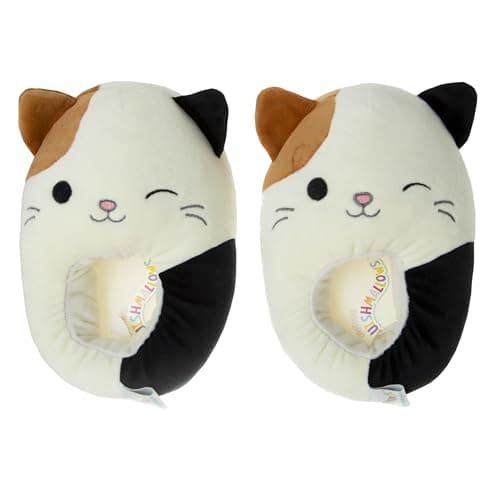 Squishmallows Cam the Cat Slippers - Plush Lightweight Warm Comfort Soft Aline Slipper House Shoes for kids girl boy - Cat Cam (sizes 4-5 Big Kid)