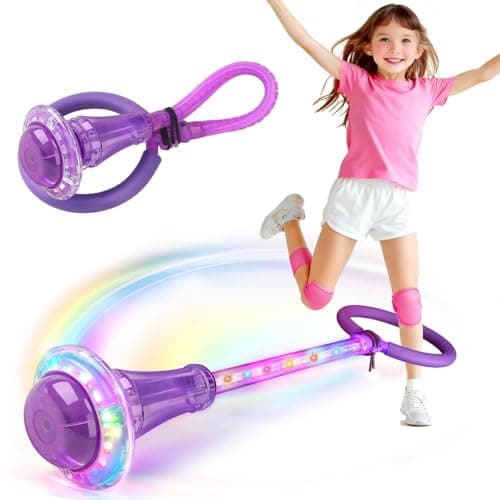 Dolanus Skip Toys for 512 Year Old Kids Girls Birthday Gifts for Age 5 6 7 8 9 10 11 12 Outdoor Outside Sports Games Girls Toys Age 68 813 Portable Colorful Flash Wheel Swing Ball Purple
