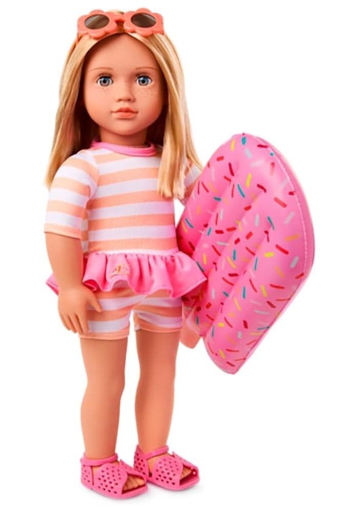 Our Generation 18-Inch Doll Margot with Bathing Suit and Pool Float