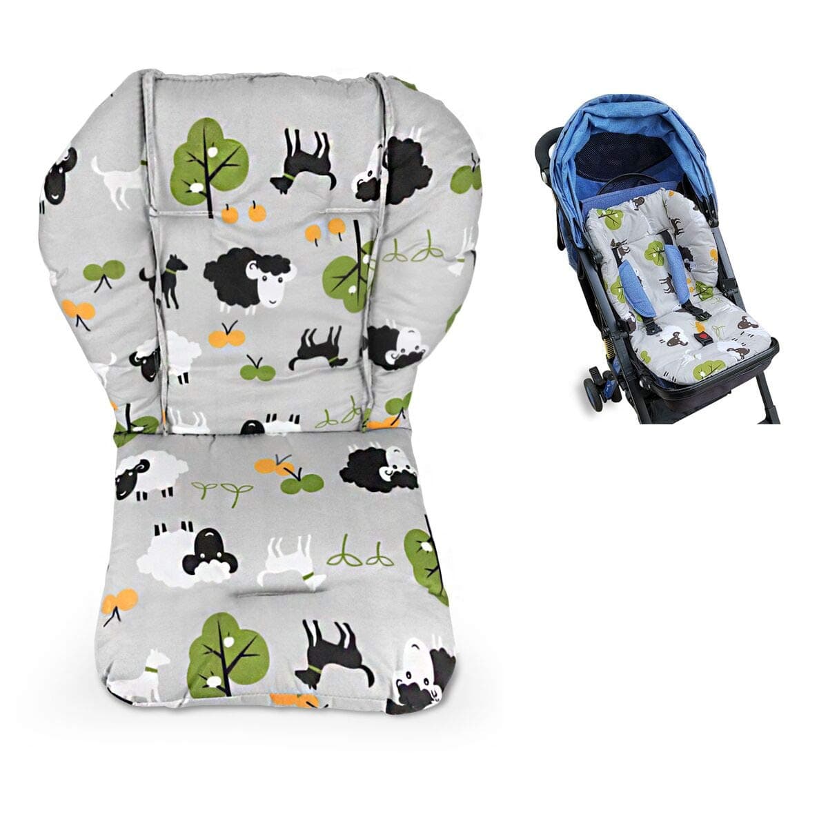 High Chair Cushion High Chair Padseat CushionBaby High Chair CushionSoft and ComfortableLight and BreathableMake The Baby More Comfortable Grey Background Sheep Pattern