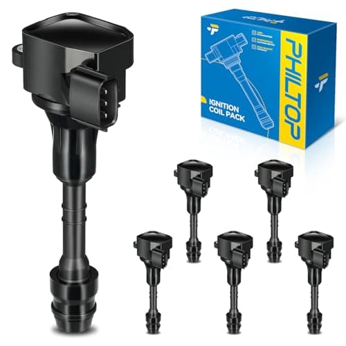 PHILTOP UF401 Ignition Coil Pack, Set of 6 Compatible with G35 2003-2007, 350Z 2003-2006, FX35 2003-2008, M35 2006-2008, IGC153 Ignition Coil