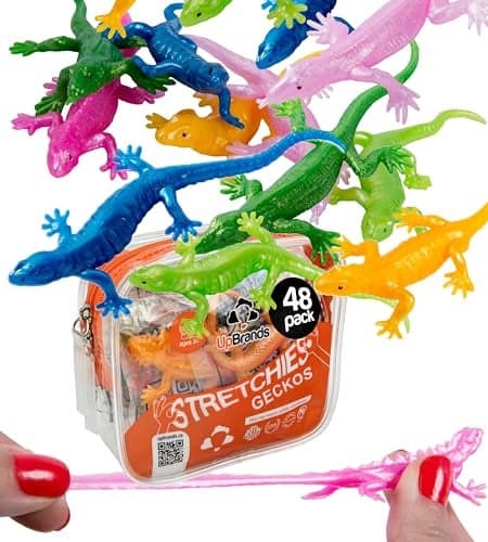 UpBrands Rubber Lizards Toys Bulk Set Preschool Valentine Gifts Kit for Birthday Party Favors for Kids Goodie Bags Pinata Filler Students Classroom Valentines Day Gifts for Kids 48 Pack