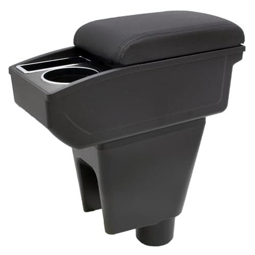 YJYWZH Car Armrest Box for Chevy Chevrolet Spark 2010-2015 Auto Accessories Center Console Leather Arm Rest Double-Layer Storage Space with Cup Holder (Black Thread)