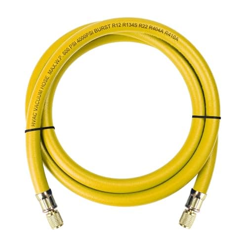 2025 Upgrade 3/8" Diameter Hose, 1/4" FL to 1/4" FL Vacuum Certified Refrigerant Hose,6-Feet,for R410A and all Common Refrigerants- 800 PSI Working Pressure,Yellow