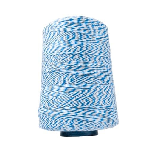 Regency Wraps Baker's Twine Cone, 2300 ft. Colorful String, Cord for Tying Pastry Boxes, Wrapping Baked Goods, Gifts and DIY Crafts, Pack of 1, Blue/White