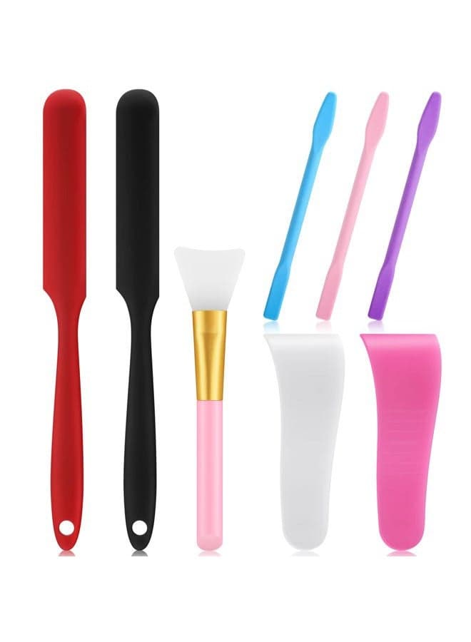8 Pcs Hair Waxing Removal Beauty Tools Kit Include Hair Wax Cleansing Spatulas Waxing Applicator Silicone Stir Sticks Large Area Hard Wax Sticks Silicone Scraper for Removal Waxing Beauty Makeup
