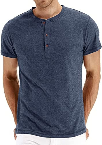 Sailwind Mens Henley Short Sleeve T-Shirt Cotton Casual Shirt