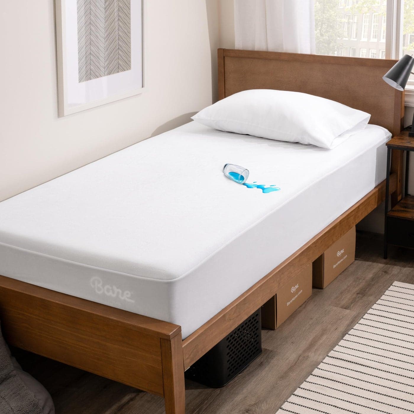 Bare Home Twin Size Mattress Protector 100 Waterproof Breathable Cooling Mattress Cover Protects Against Spills Vinyl Free Noiseless Dorm Essentials Protect Your Mattress Twin White